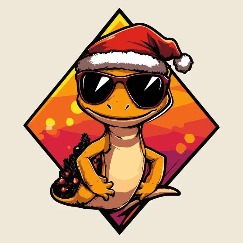 Gecko Lizard Santa Look