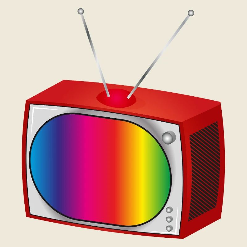 TV rétro avec écran coloré dans un look nostalgique