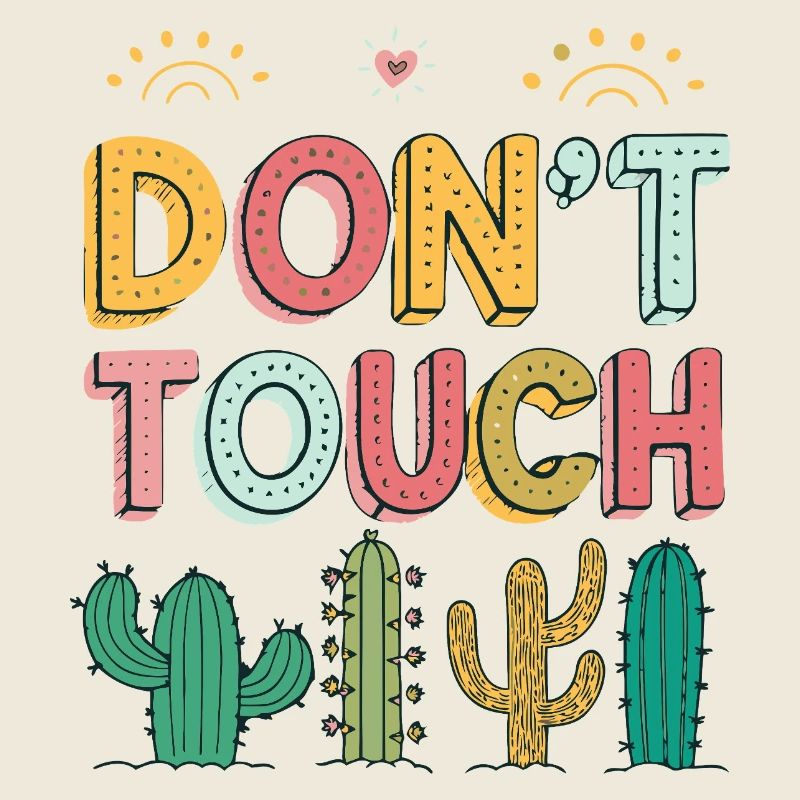 Do Not Touch Pastel Cactus