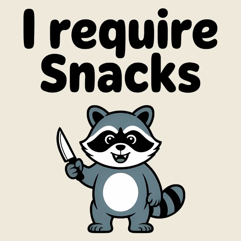 I require Snacks - Funny Raccoon T-Shirt