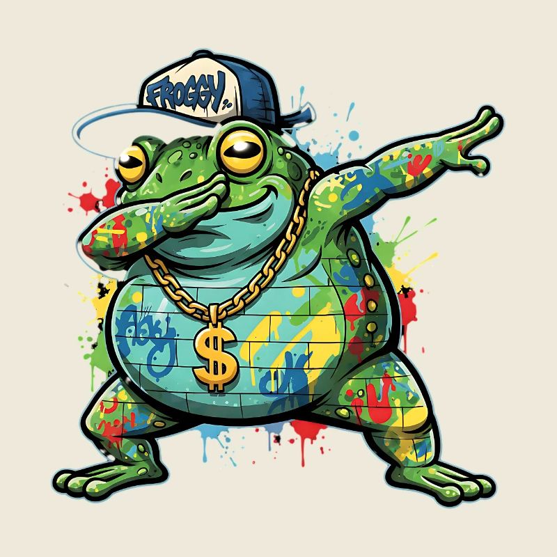 Hip-Hop Fat Frog Dab – Grenouille graffitie colorée