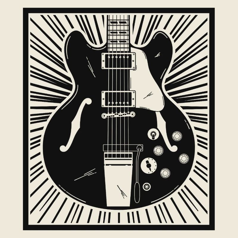 Silhouette de guitare rétro