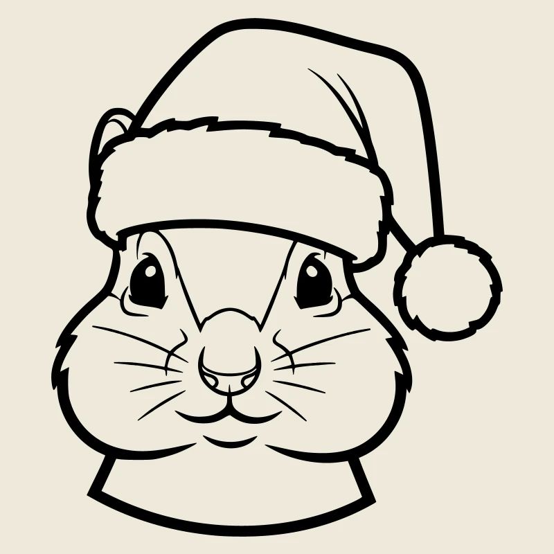 Niedliches Tiergesicht mit Weihnachtsmütze 