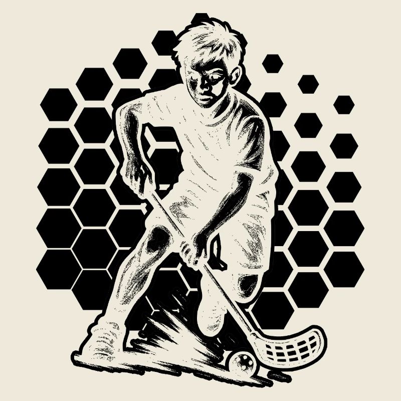 Vintage floorball design for floorball