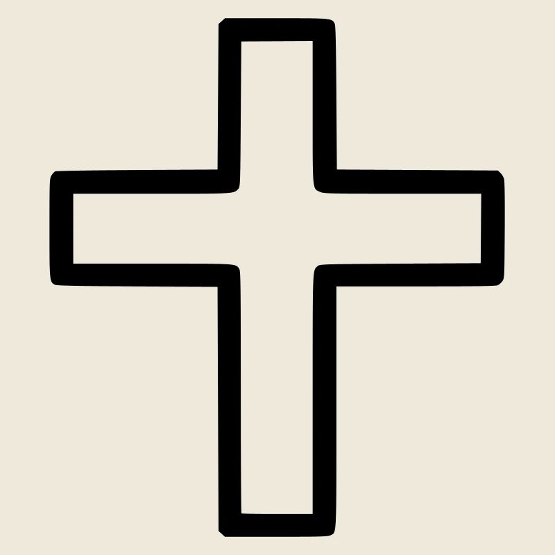 Dickes Kreuz Outline Comic Symbol