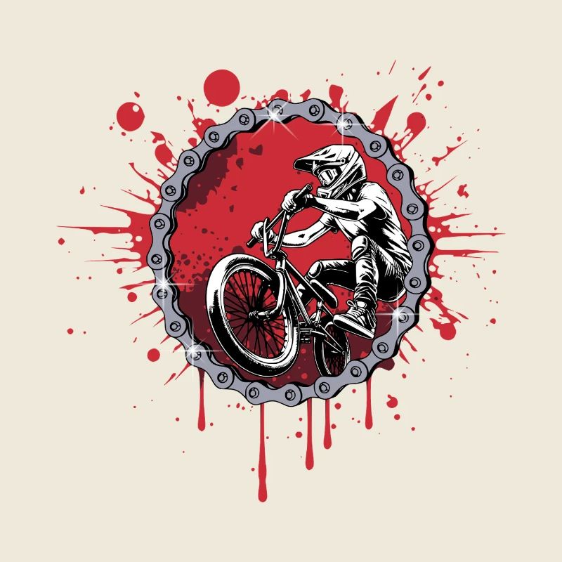 Saut BMX à travers une chaîne