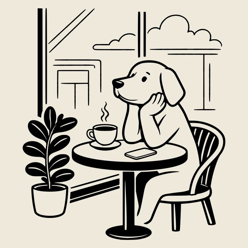 Dog in the café