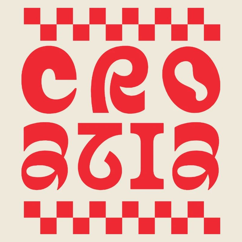 Kroatisches Retro-Schriftzeichen