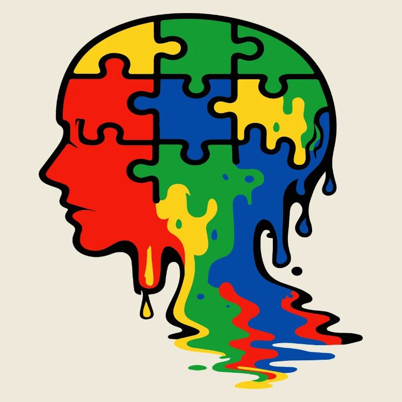 Illustration de tête de puzzle de sensibilisation à l’autisme