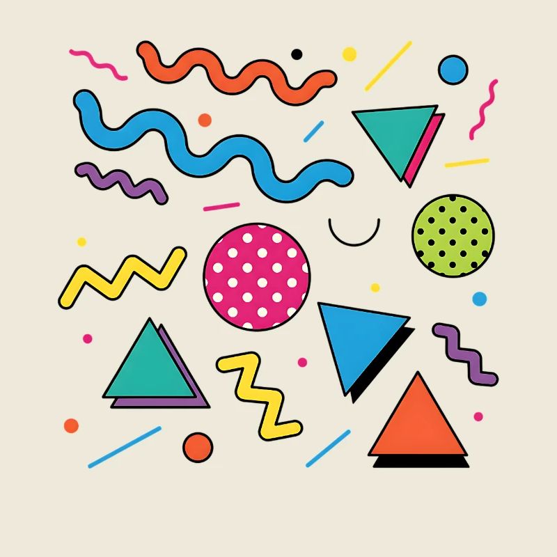 Neon-Geometrie: Knallige Formen