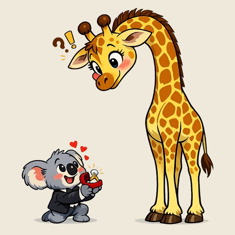 T-shirt Girafe et Koala Amour 