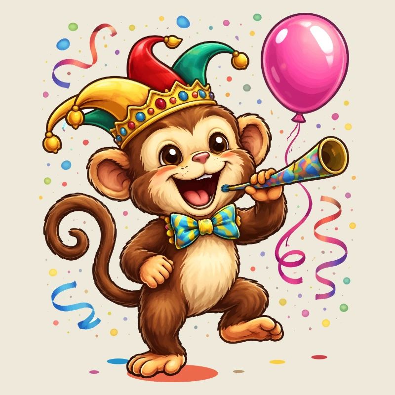 Carnival Monkey – Cheerful Carnival Motif
