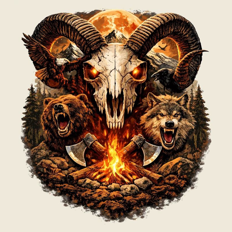 Firehorn Skull in Wolf Pack