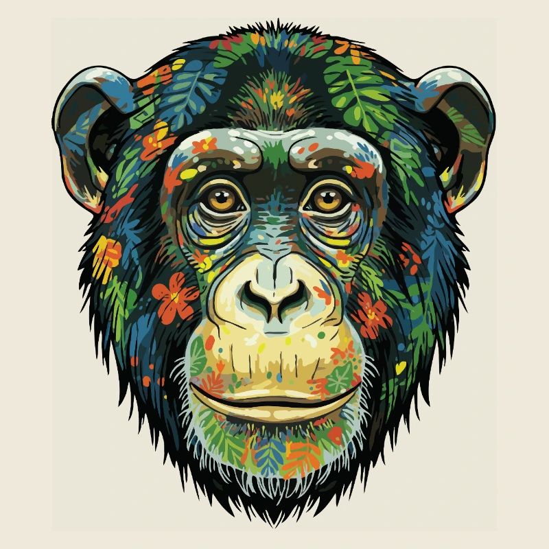 Colorful Chimpanzee Flowers