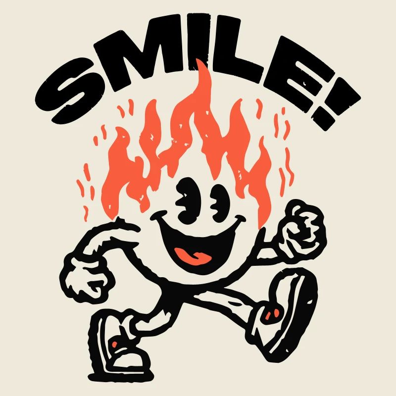 Lächeln! Feuriger Freund Smiley