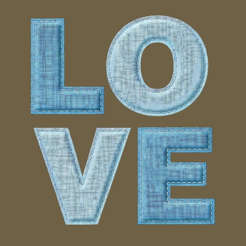 Love Denim Patch Schrift