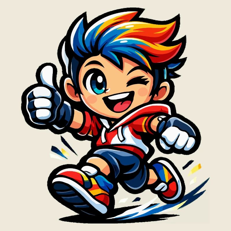 Farbenfroher Regenbogenheld in Aktion