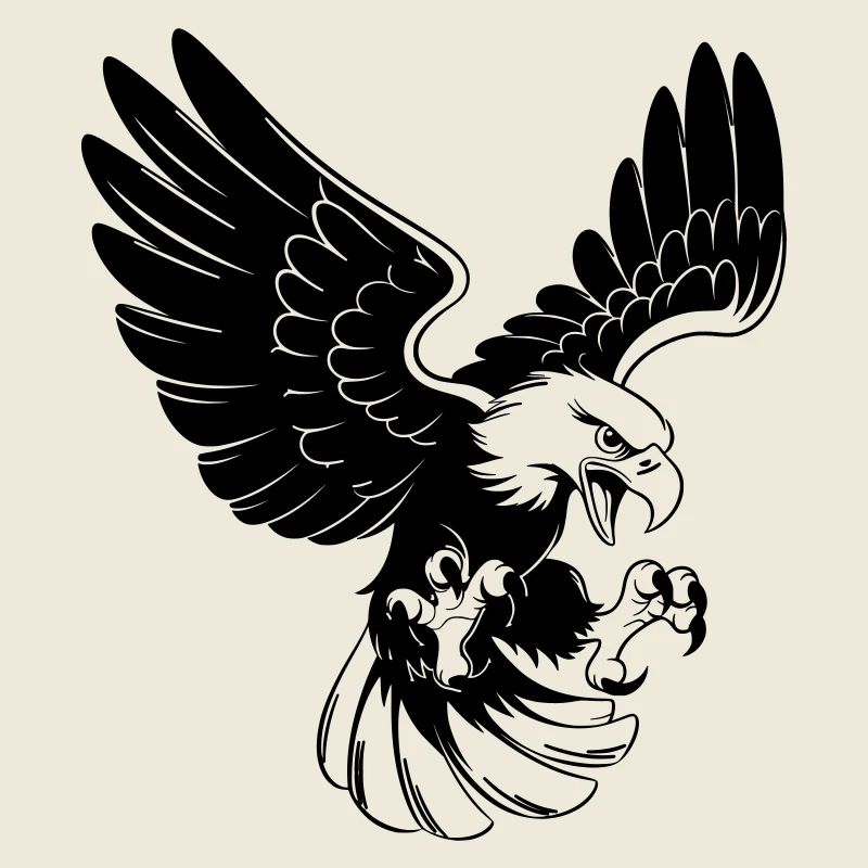 Aigle en attaque – style de tatouage
