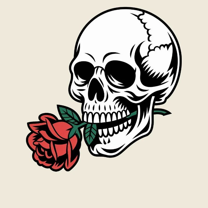 Rockabilly Skull – Rose Statement Gothic Love