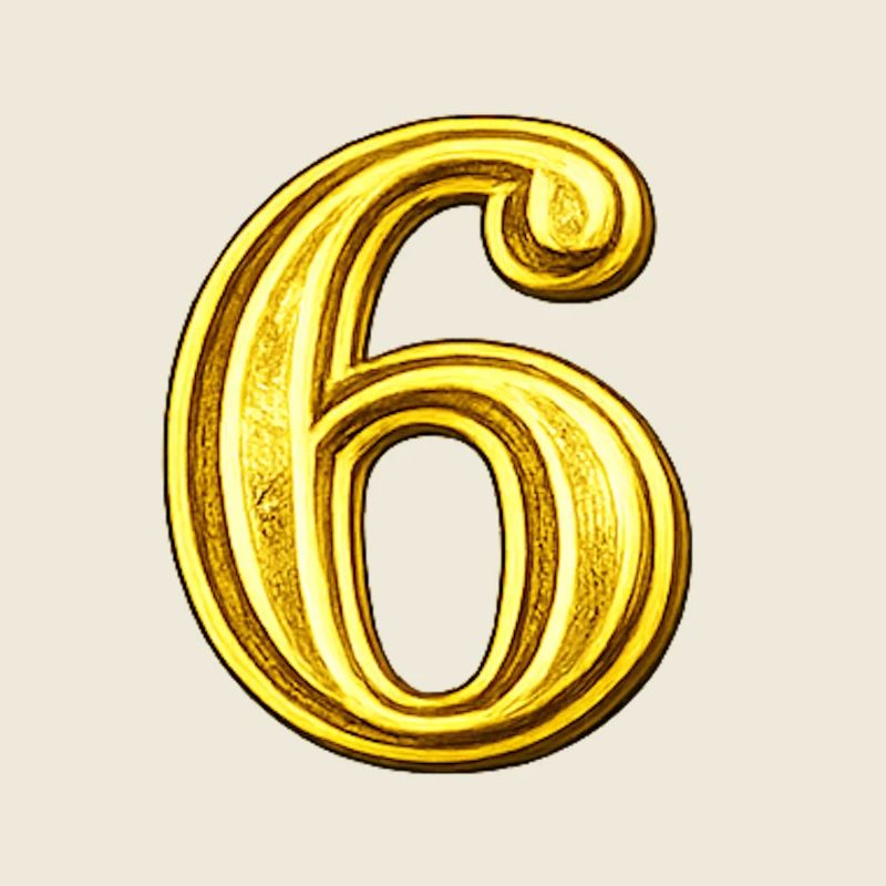 Goldene Ziffer 6 Ornament