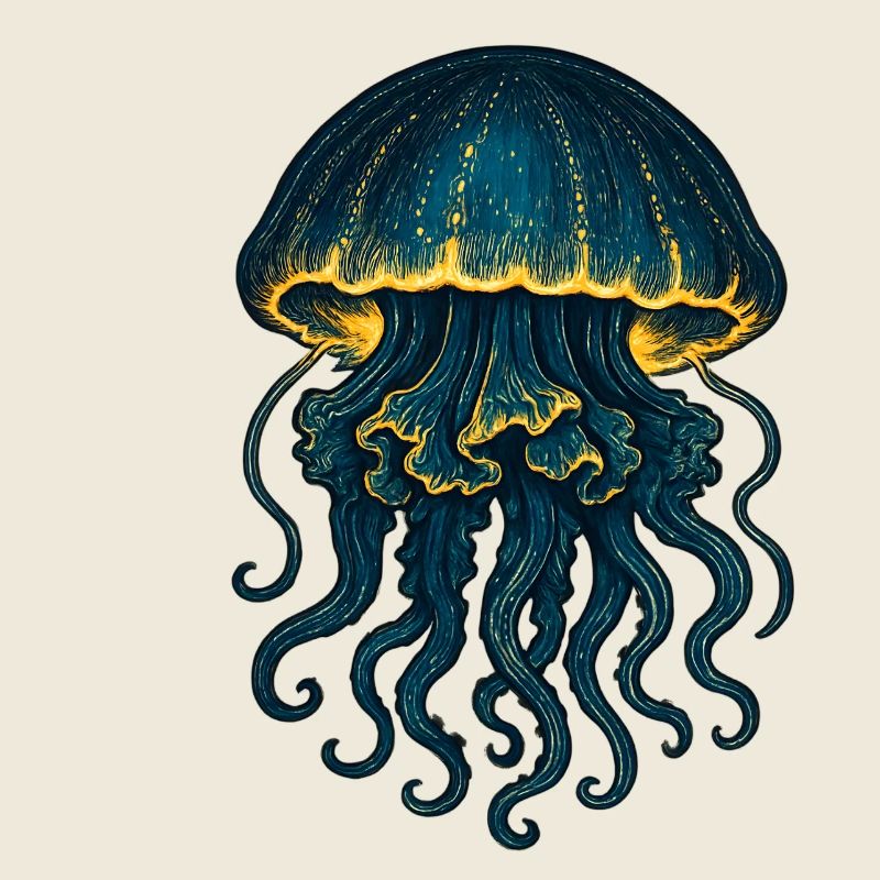 Glowing Deep Sea Jellyfish Galaxy