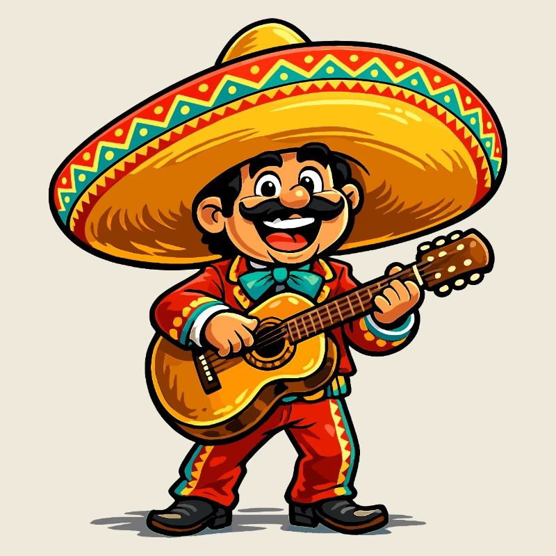 Guitare de dessin animé mariachi