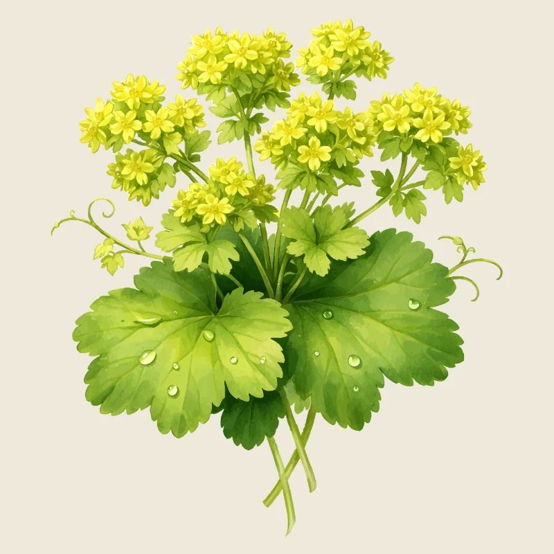 Plante de manteau de dame avec des fleurs