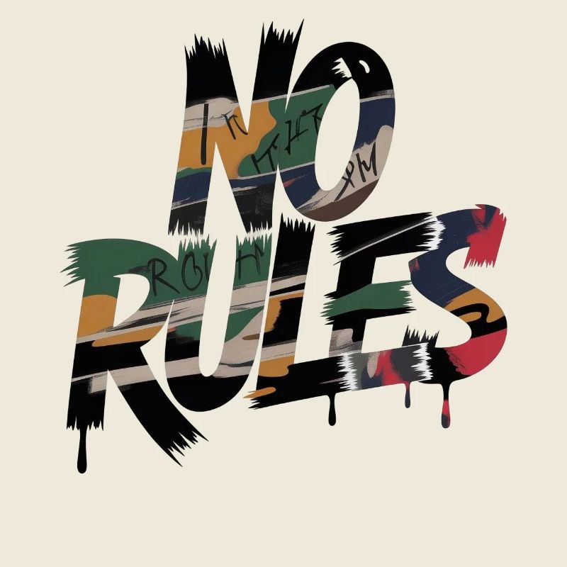 No Rules Street Art Spruch Graffiti Camouflage