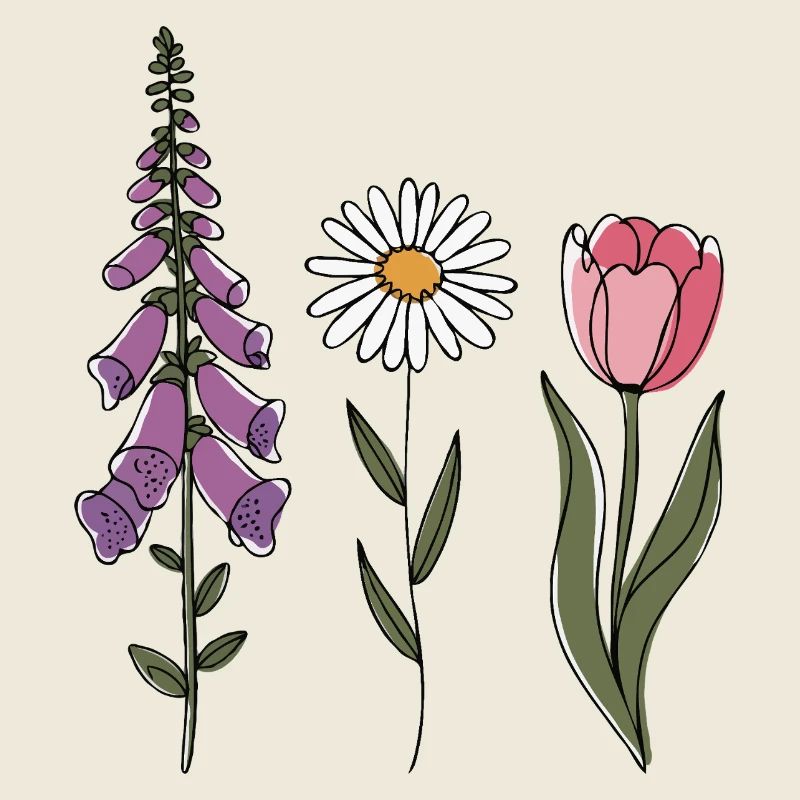 Foxglove-Daisy Tulip III