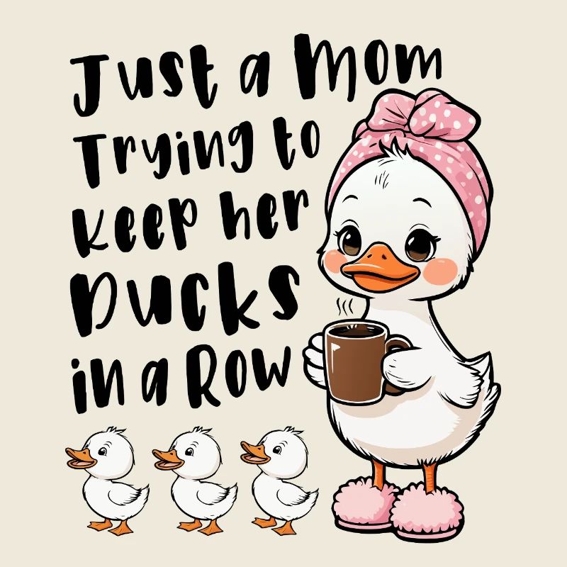 Mom tries to keep her ducks in line