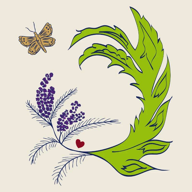 Lavender wreath with butterfly