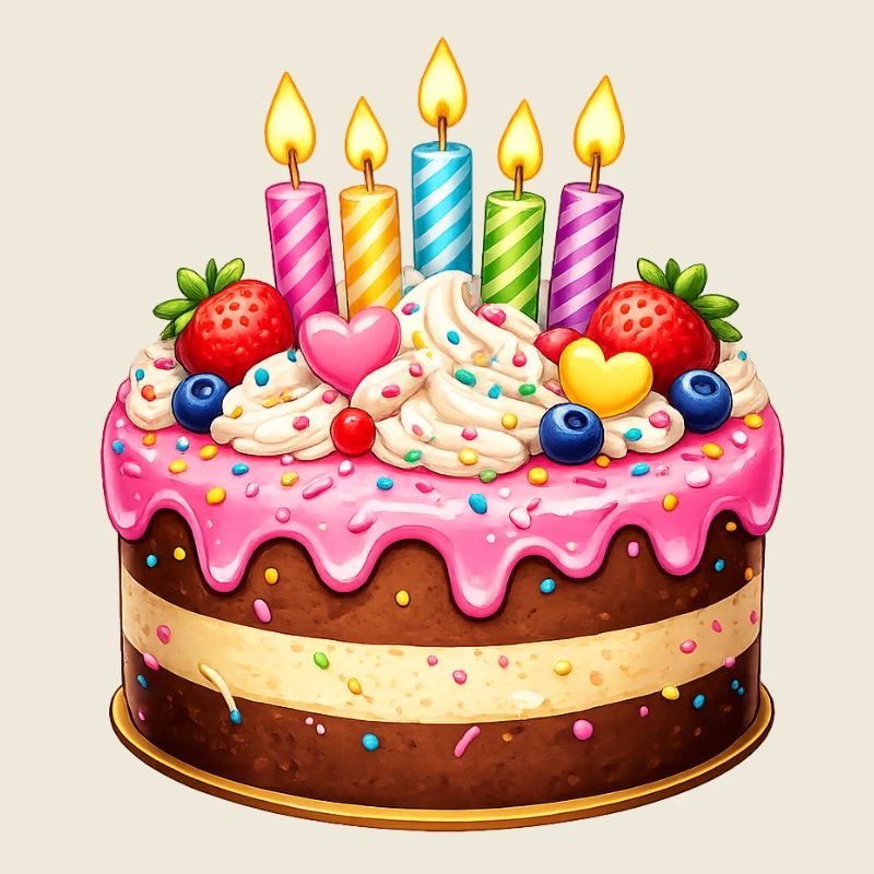 Gâteau d’anniversaire avec bougies