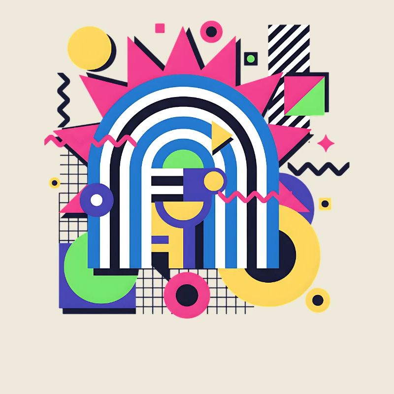 Design de formes graphiques colorées rétro de Memphis