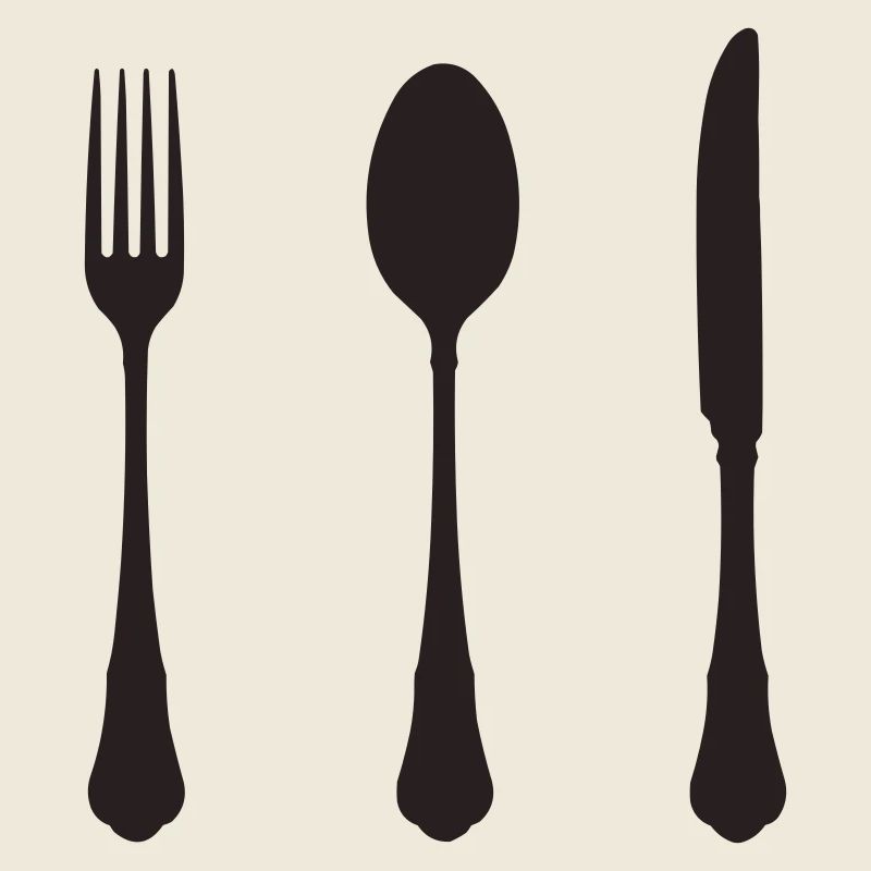 Minimalistische Besteck-Silhouette