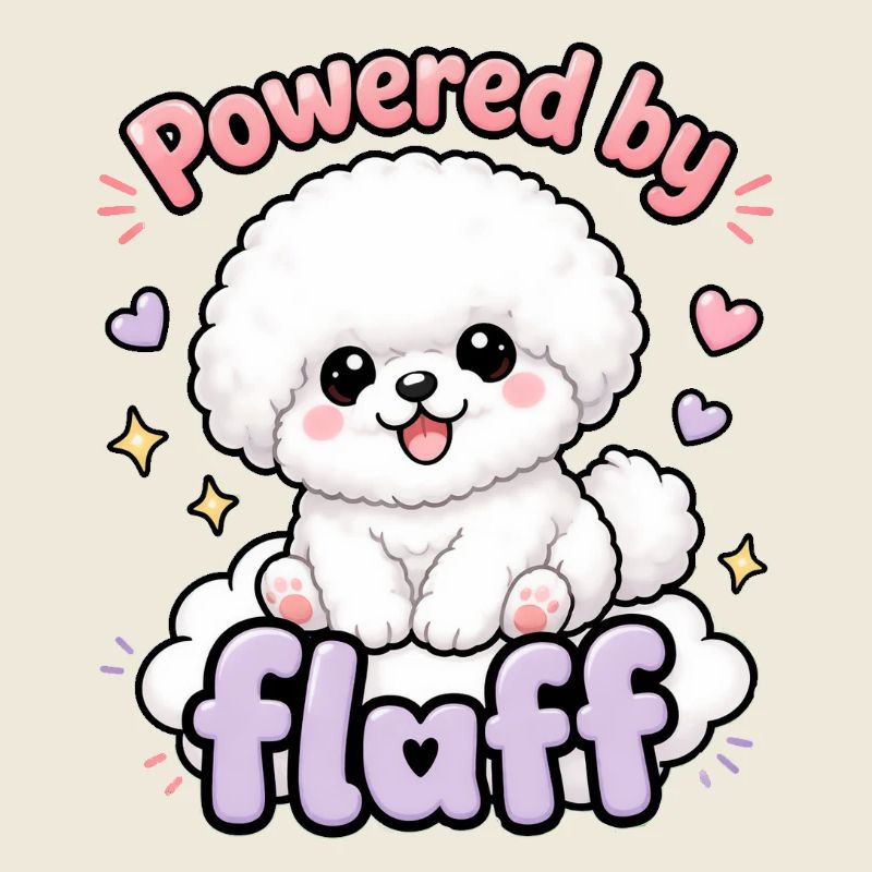 Propulsé par Fluff - un doux design de Bichon Dog