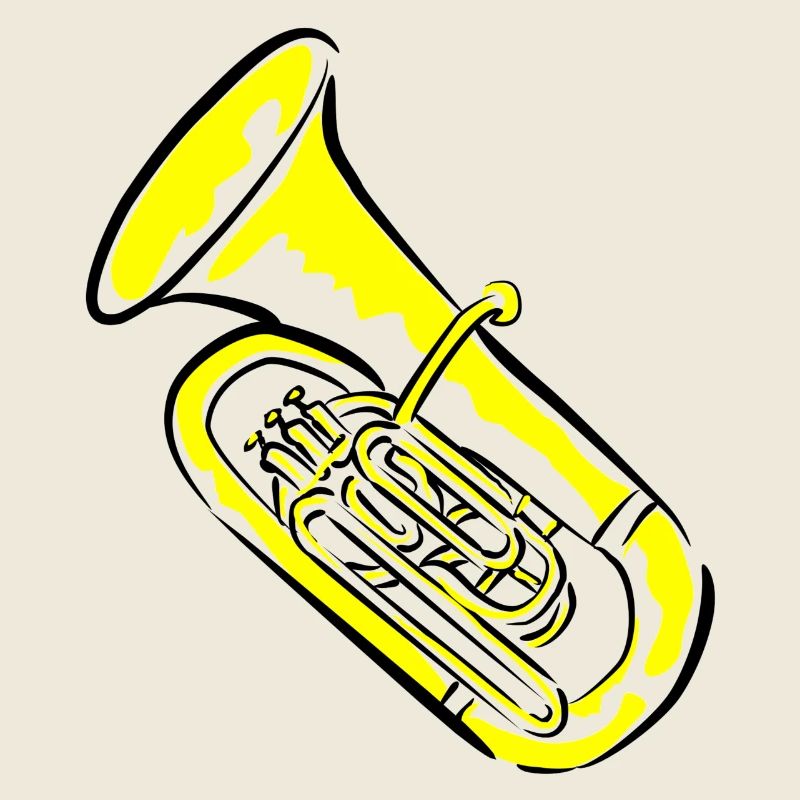 Illustration graphique de tuba sur les vêtements