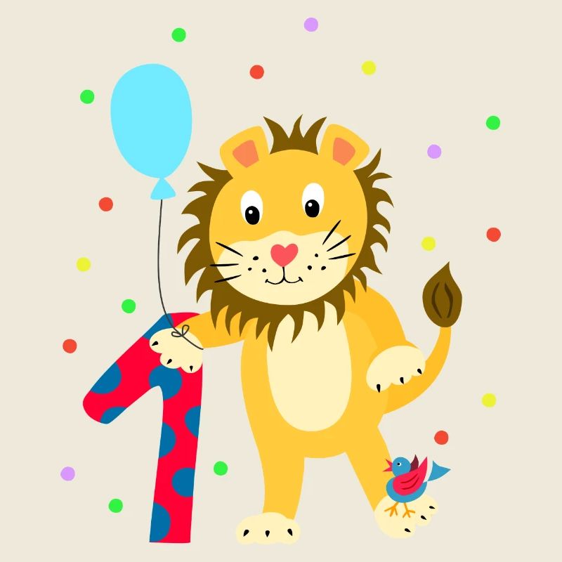 Premier anniversaire 1er année lion doux cadeau