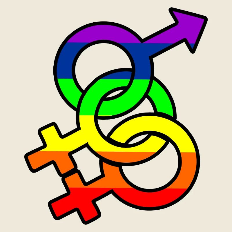 Geschlecht bisexuell 2 Logo mit Regenbogen
