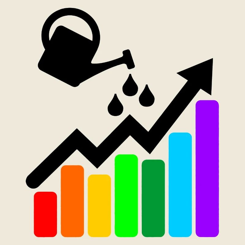Better results colored graph and watering can