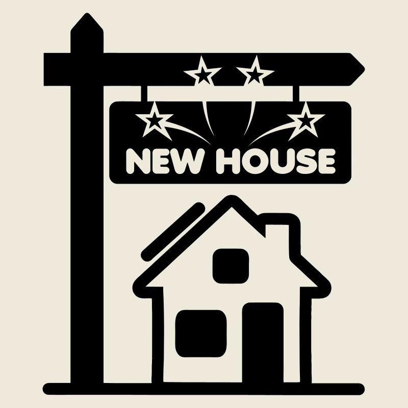 Transparentes Logo-Schild neues Haus "
