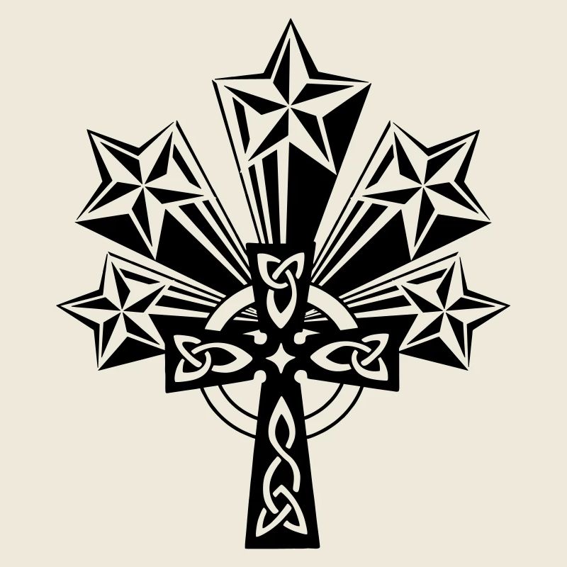 Keltisches Kreuz 5 Sterne