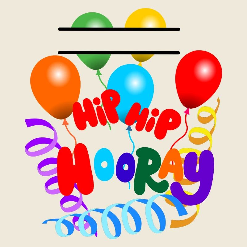 Hip hip hurrah balloons and garlands name banner
