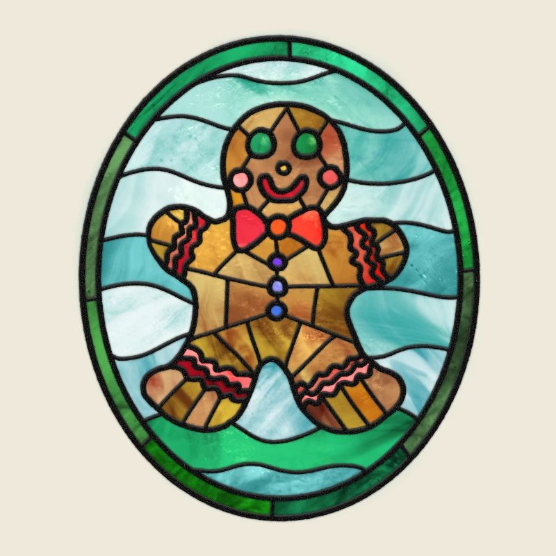Gingerbread man. Gingerbread. Christmas. Stained glass