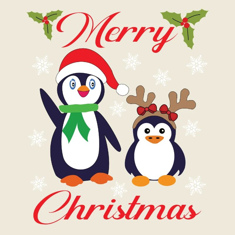 MERRY CHRISTMAS WITH CHRISTMAS PENGUINS