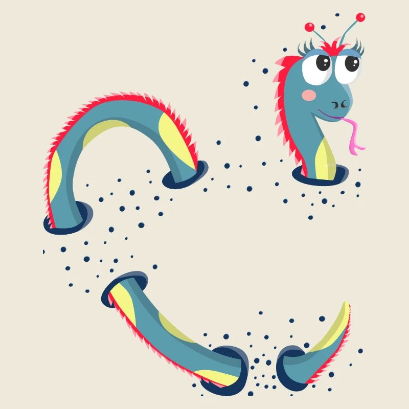 Cute dragon, sea monster for kids