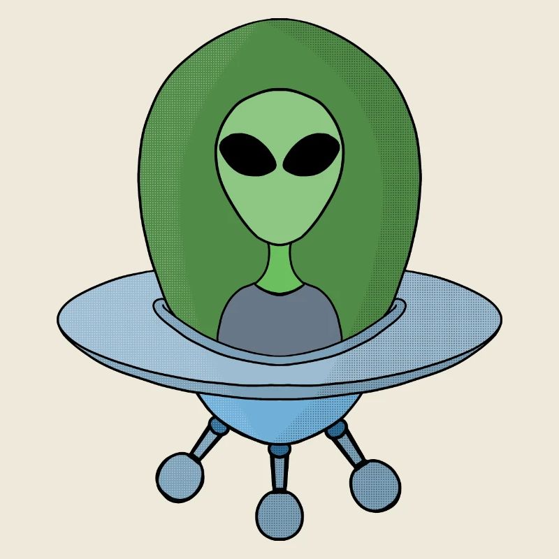 Alien dans son petit vaisseau spatial