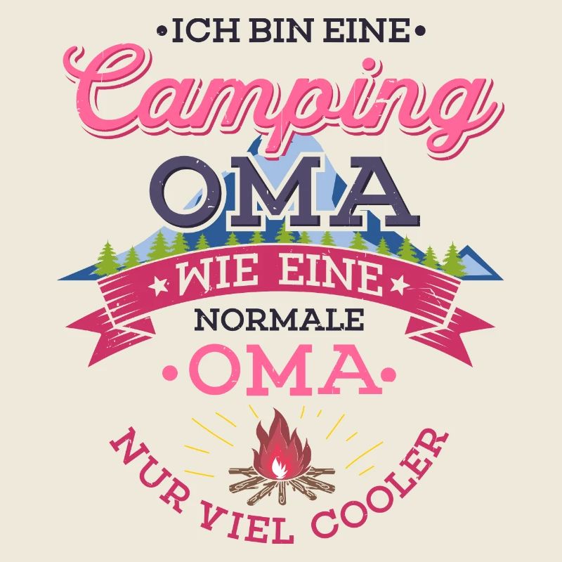 Camping Oma Campingplatz Camper Zelten Lagerfeuer