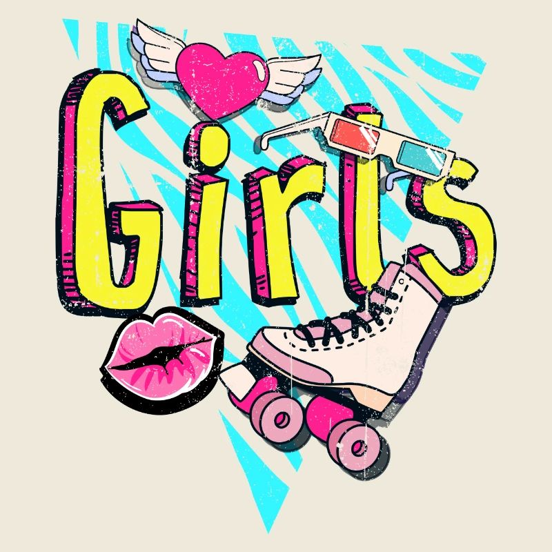 Filles Retro Roller Pop Art