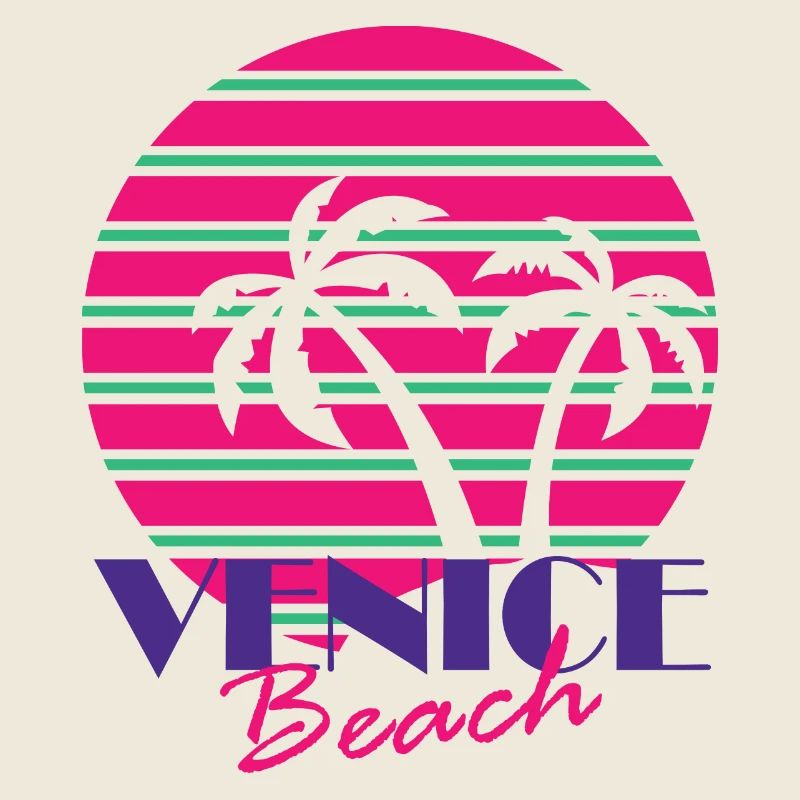 Venice Beach avec des palmiers