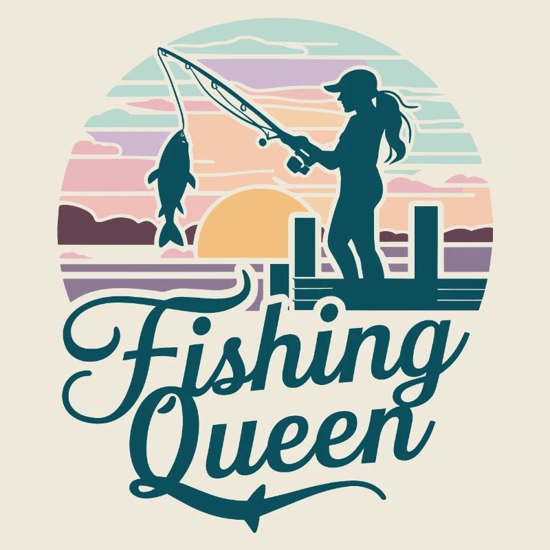 Fishing Queen - Sunset Silhouette